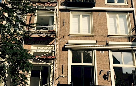 Buitenschilderwerk achtergevel Keizersgracht Amsterdam